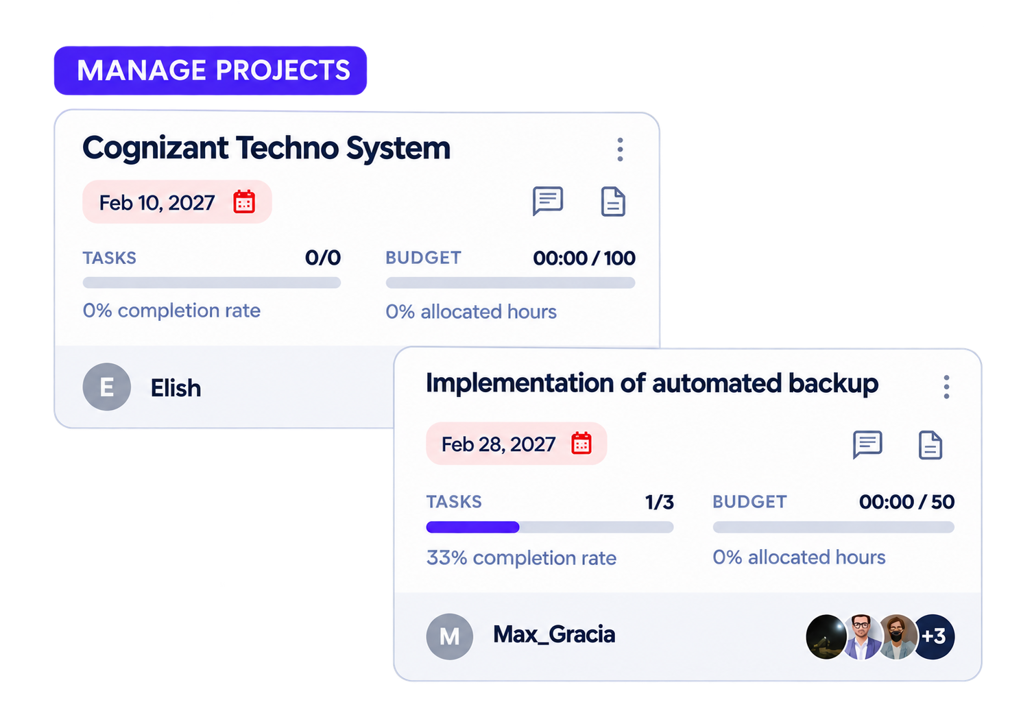 Time Tracking interface